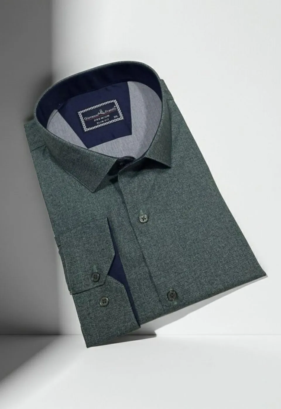 Büyük Beden Slim Fit Uzun Kol Desenli Erkek Gömlek 4GMK315112002