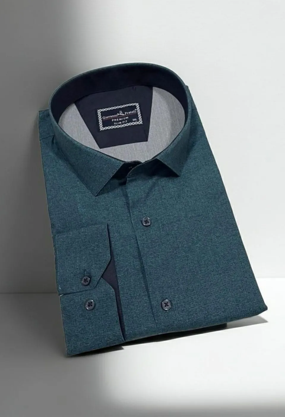 Büyük Beden Slim Fit Uzun Kol Desenli Erkek Gömlek 4GMK315112003