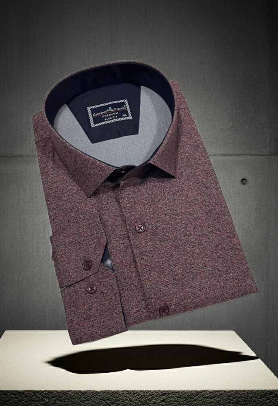 Büyük Beden Slim Fit Uzun Kol Desenli Erkek Gömlek 4GMK315112006