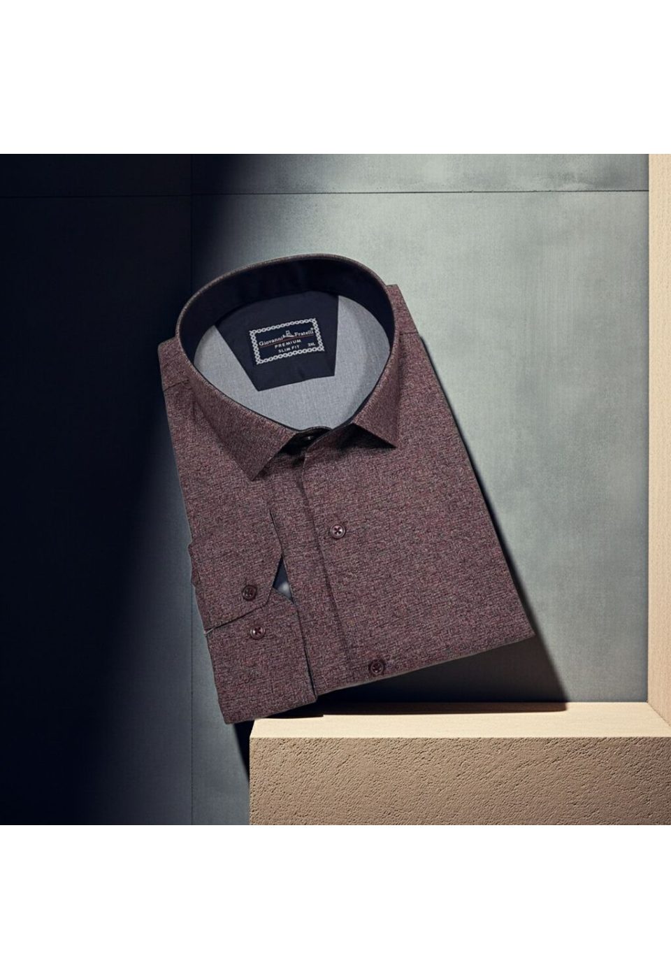 5112 BT CR KOT 006 Büyük Beden Slim Fit Uzun Kol Desenli Erkek Gömlek 4GMK315112006 - Giovanni Fratelli