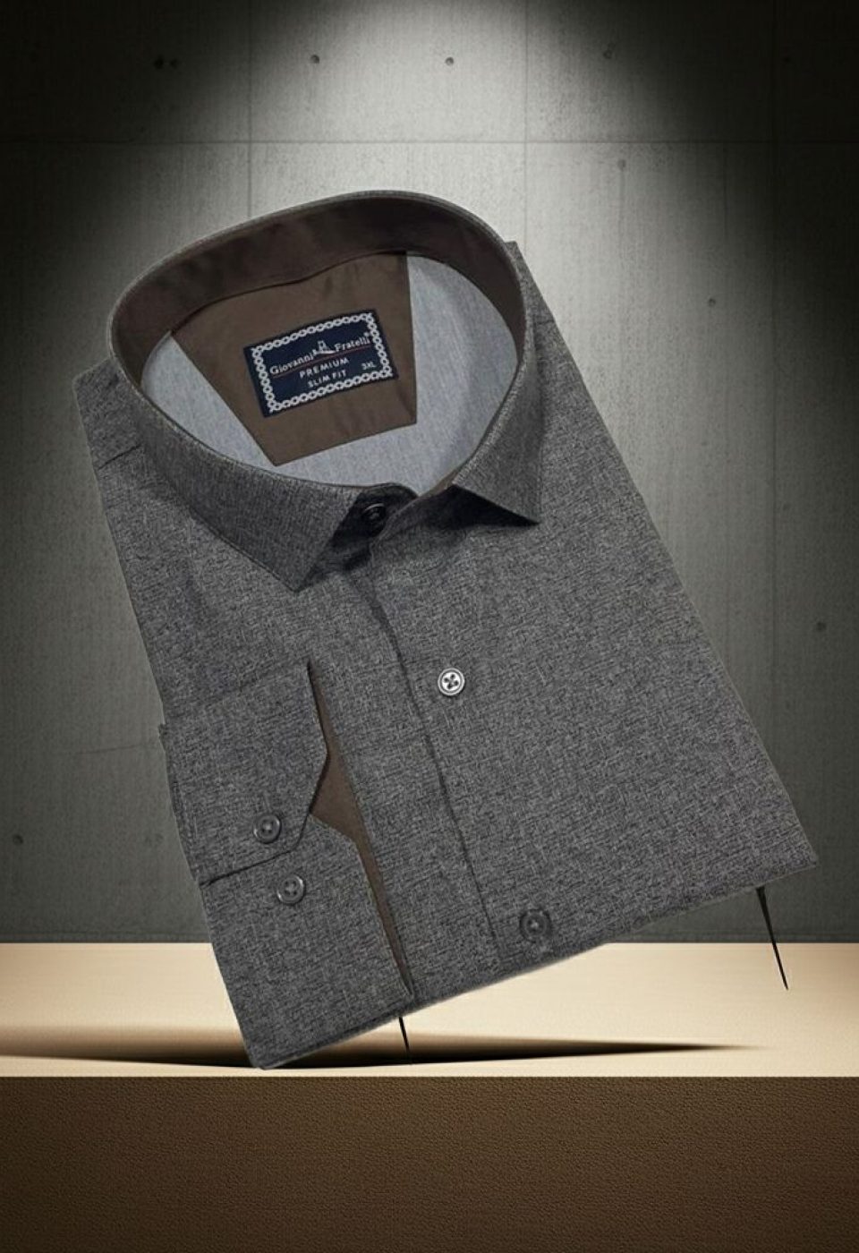 5112 BT CR KOT 009 Büyük Beden Slim Fit Uzun Kol Desenli Erkek Gömlek 4GMK315112009 - Giovanni Fratelli