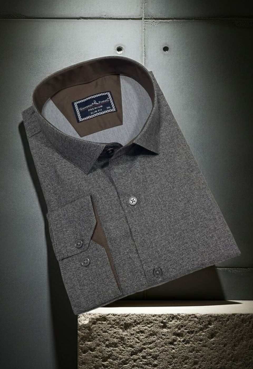 Büyük Beden Slim Fit Uzun Kol Desenli Erkek Gömlek 4GMK315112009