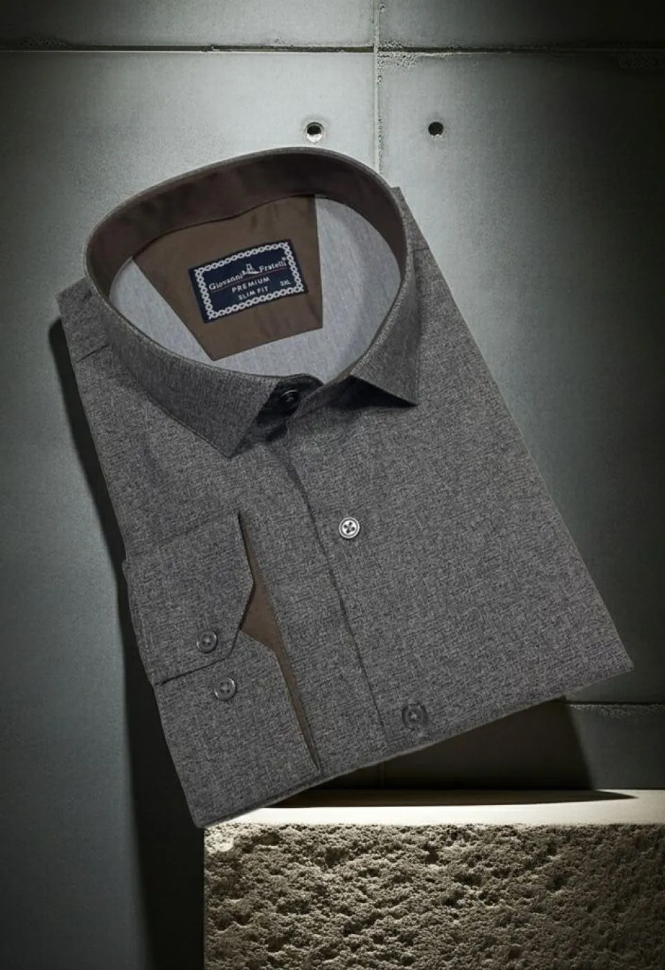 Büyük Beden Slim Fit Uzun Kol Desenli Erkek Gömlek 4GMK315112009