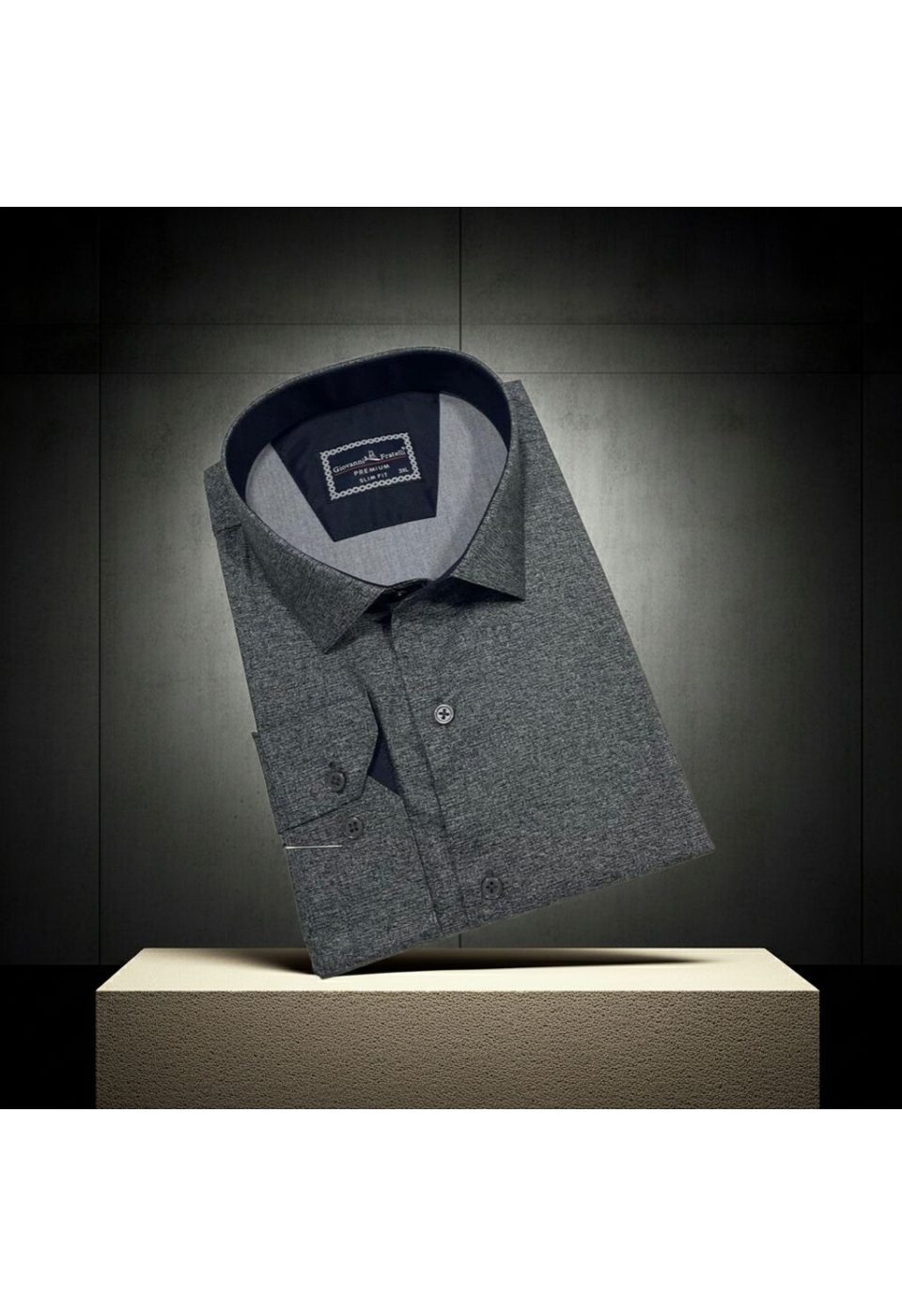 5112 BT CR KOT 011 Büyük Beden Slim Fit Uzun Kol Desenli Erkek Gömlek 4GMK315112011 - Giovanni Fratelli