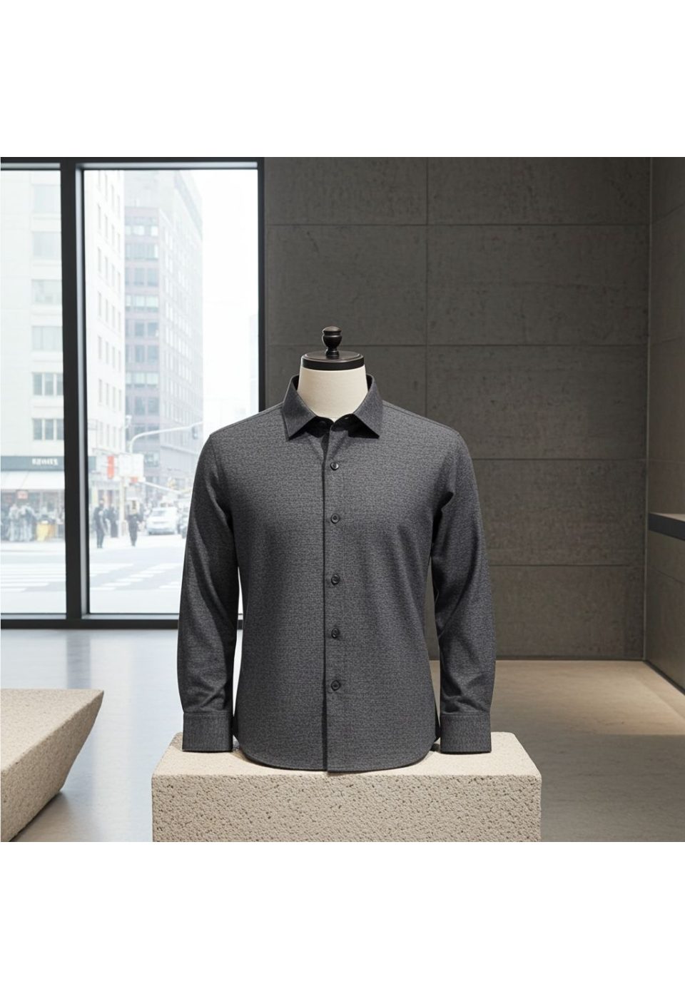 5112 BT CR KOT 011 Büyük Beden Slim Fit Uzun Kol Desenli Erkek Gömlek 4GMK315112011 - Giovanni Fratelli