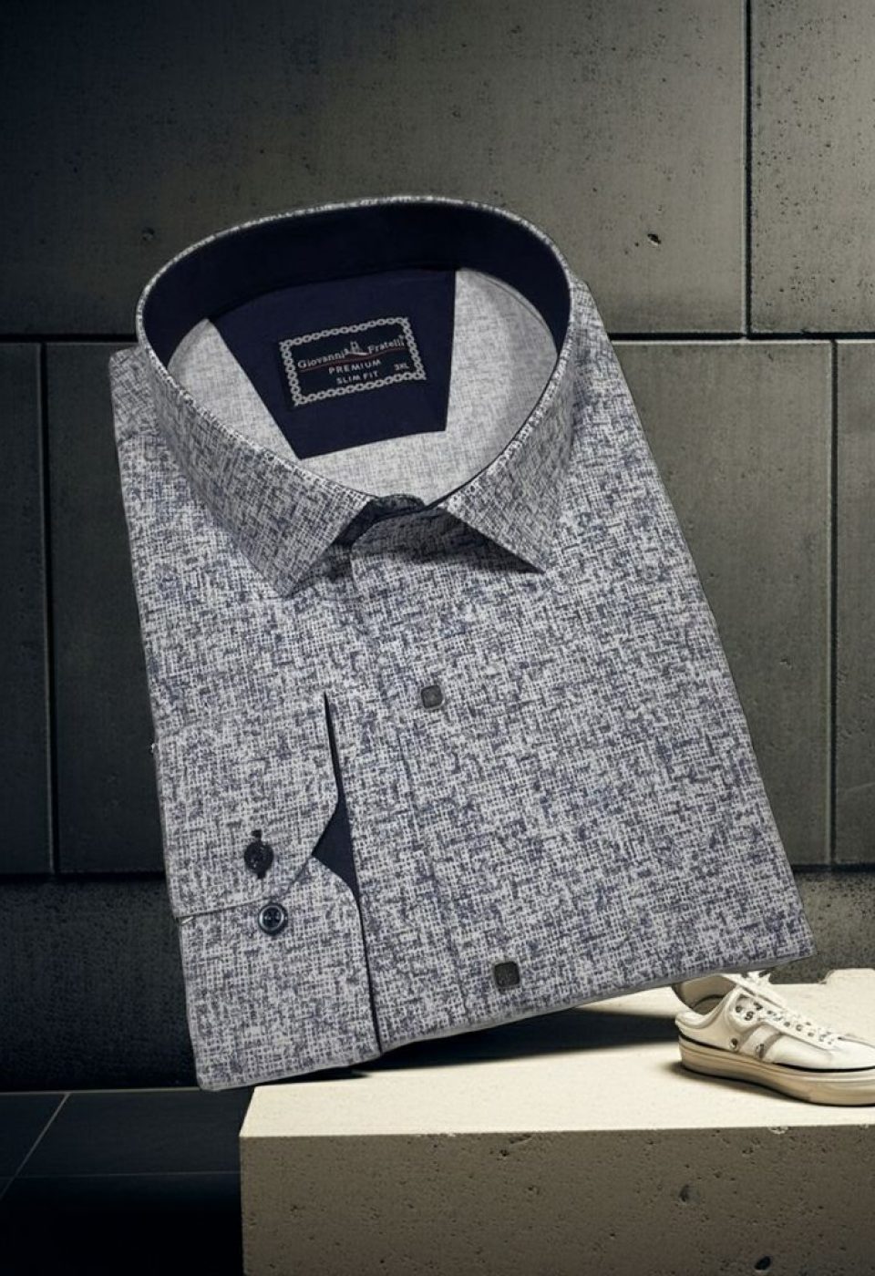 Büyük Beden Slim Fit Uzun Kol Desenli Erkek Gömlek 4GMK315113001 - Giovanni Fratelli