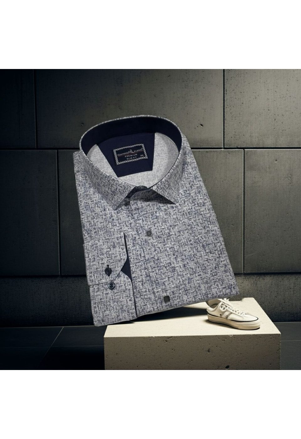 Büyük Beden Slim Fit Uzun Kol Desenli Erkek Gömlek 4GMK315113001 - Giovanni Fratelli