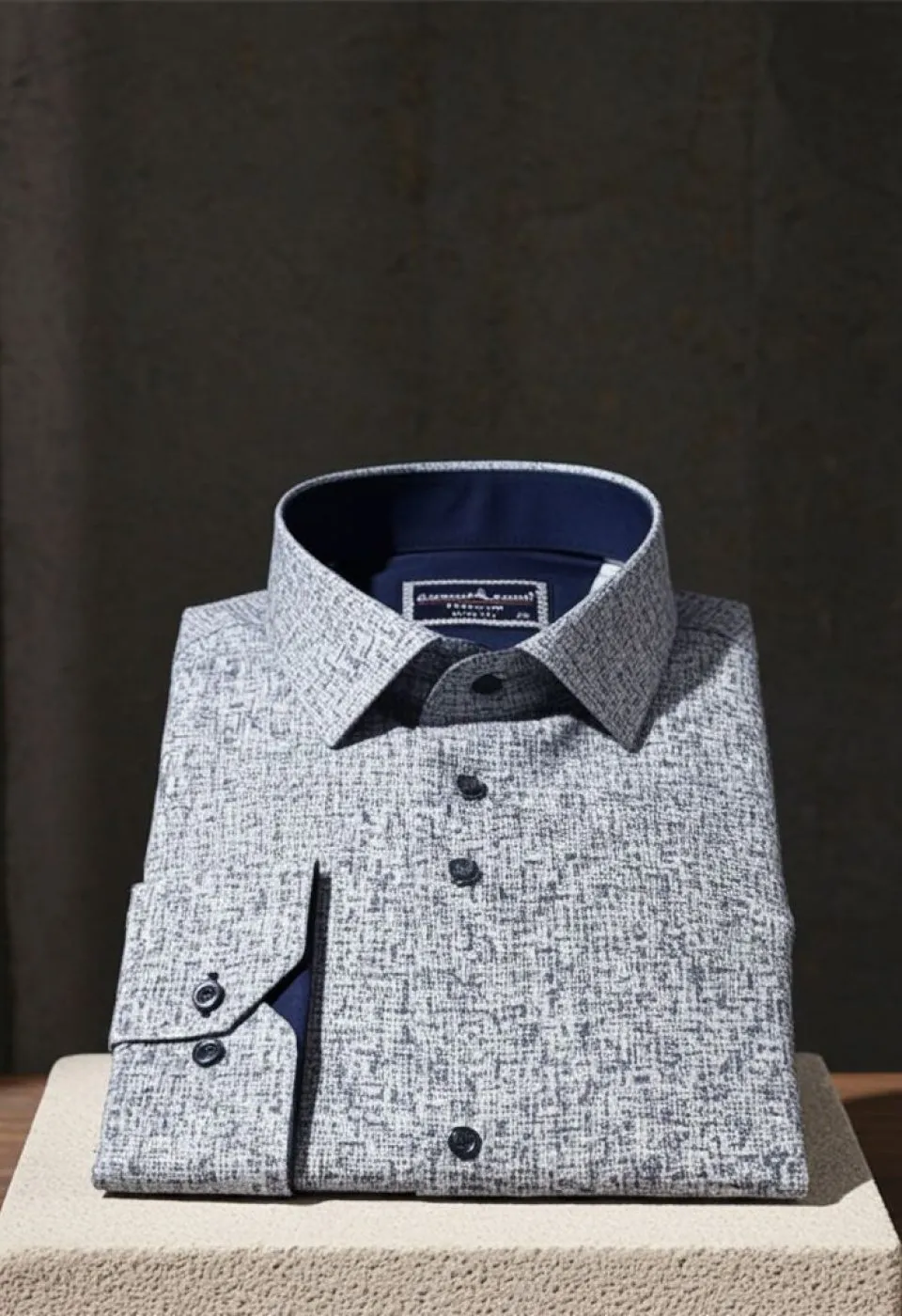 Büyük Beden Slim Fit Uzun Kol Desenli Erkek Gömlek 4GMK315113001