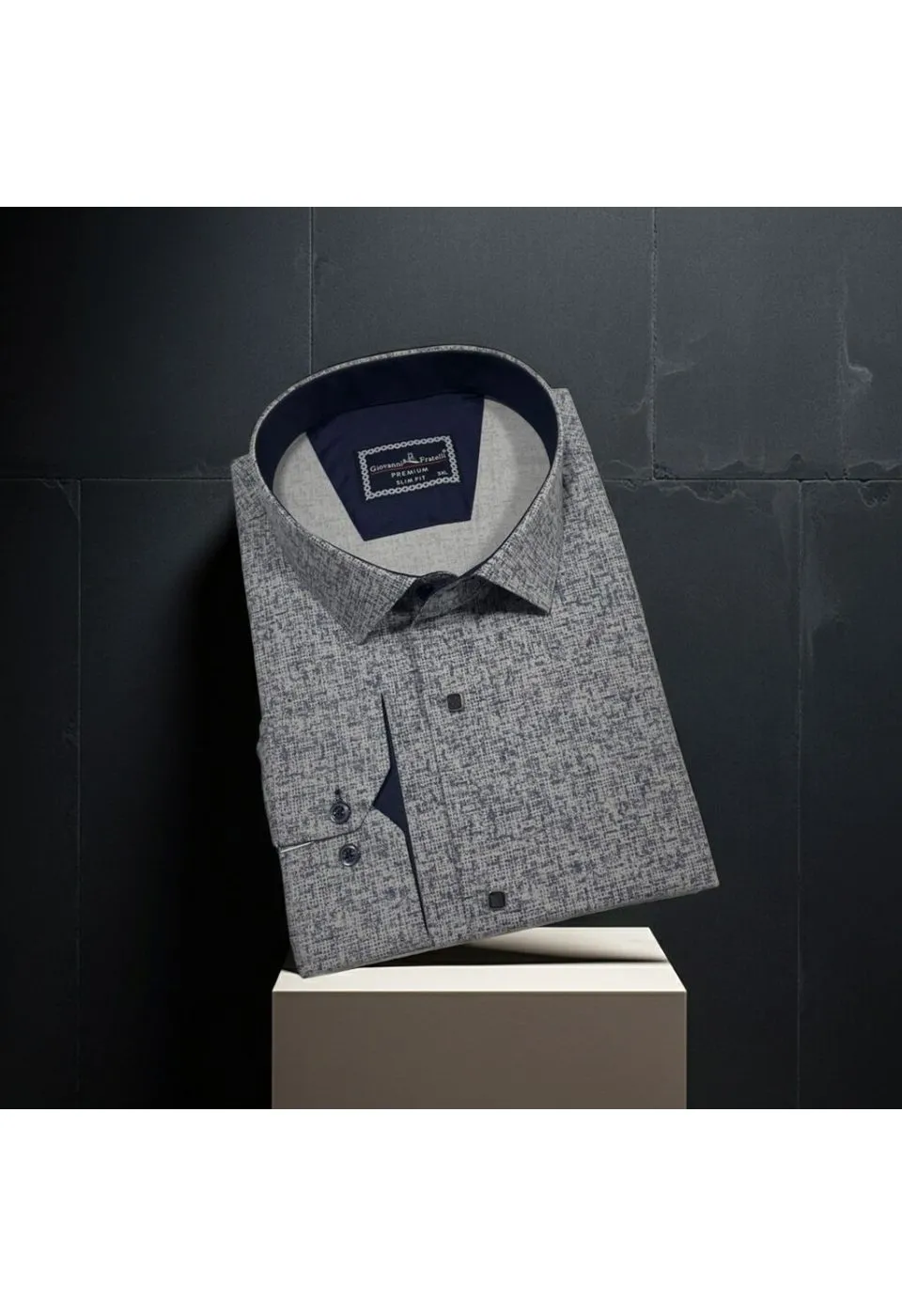 Büyük Beden Slim Fit Uzun Kol Desenli Erkek Gömlek 4GMK315113002 - Giovanni Fratelli