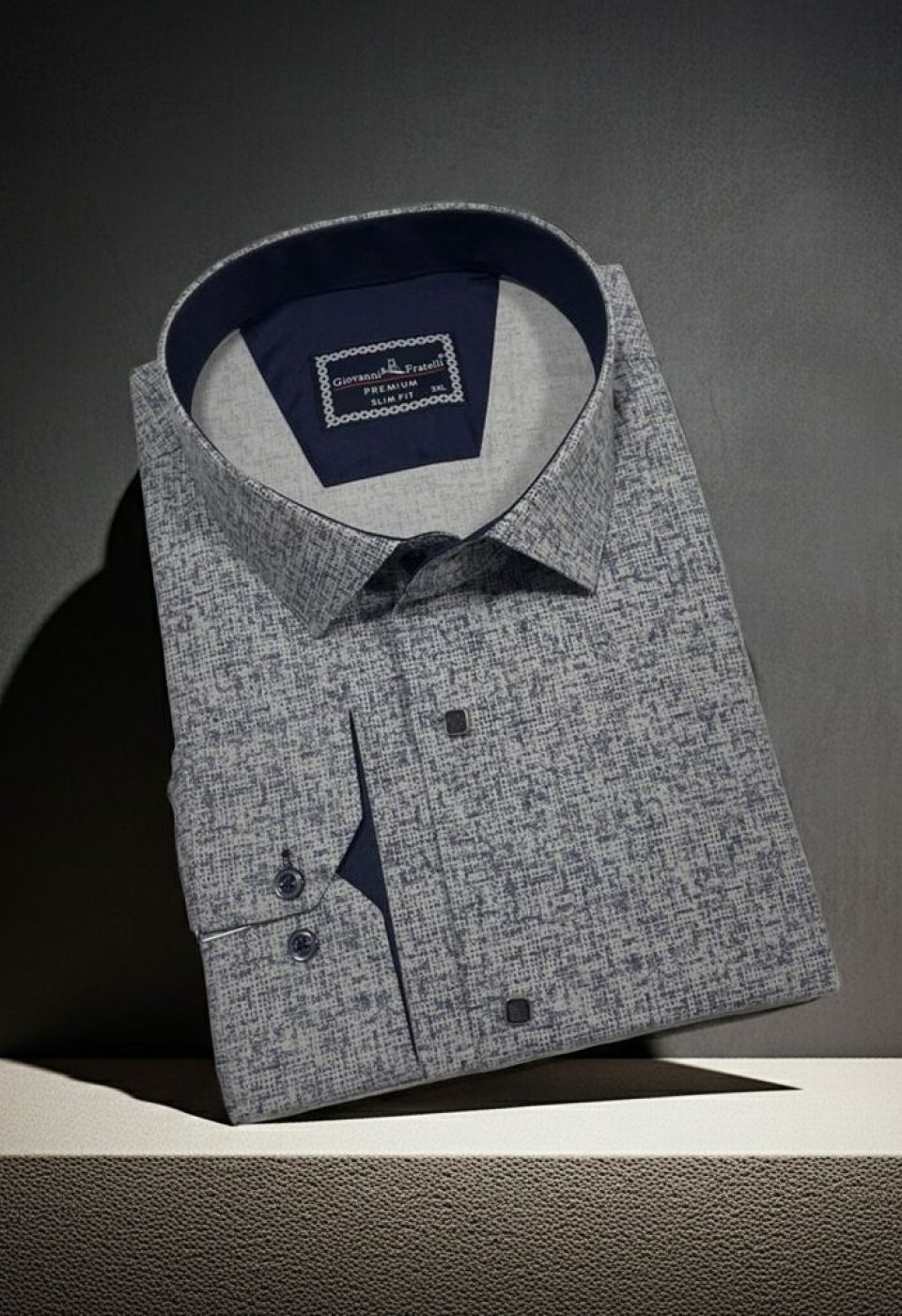 Büyük Beden Slim Fit Uzun Kol Desenli Erkek Gömlek 4GMK315113002 Büyük Beden Slim Fit Uzun Kol Desenli Erkek Gömlek 4GMK315113002