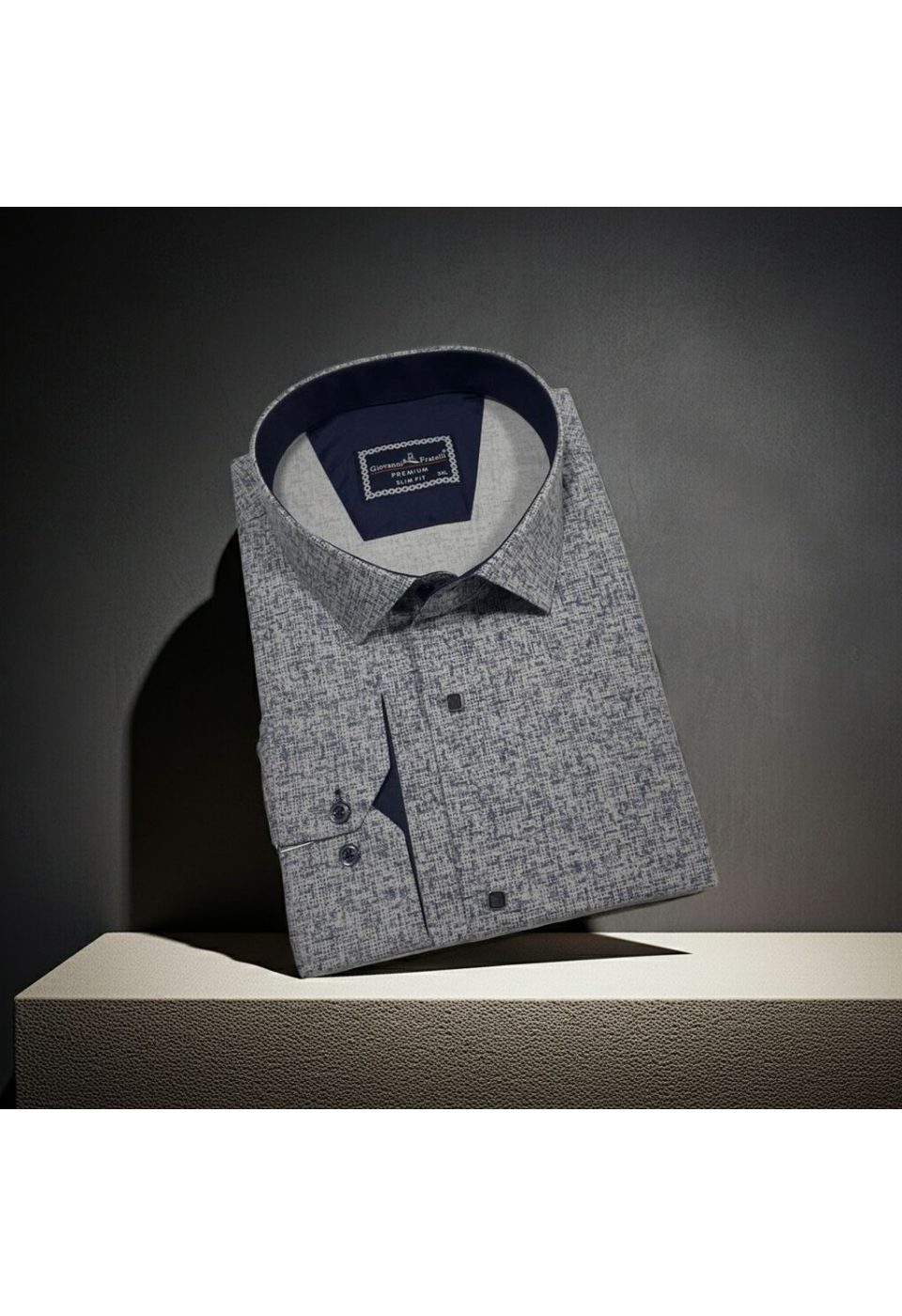 5113 BT CR 002 Büyük Beden Slim Fit Uzun Kol Desenli Erkek Gömlek 4GMK315113002 - Giovanni Fratelli
