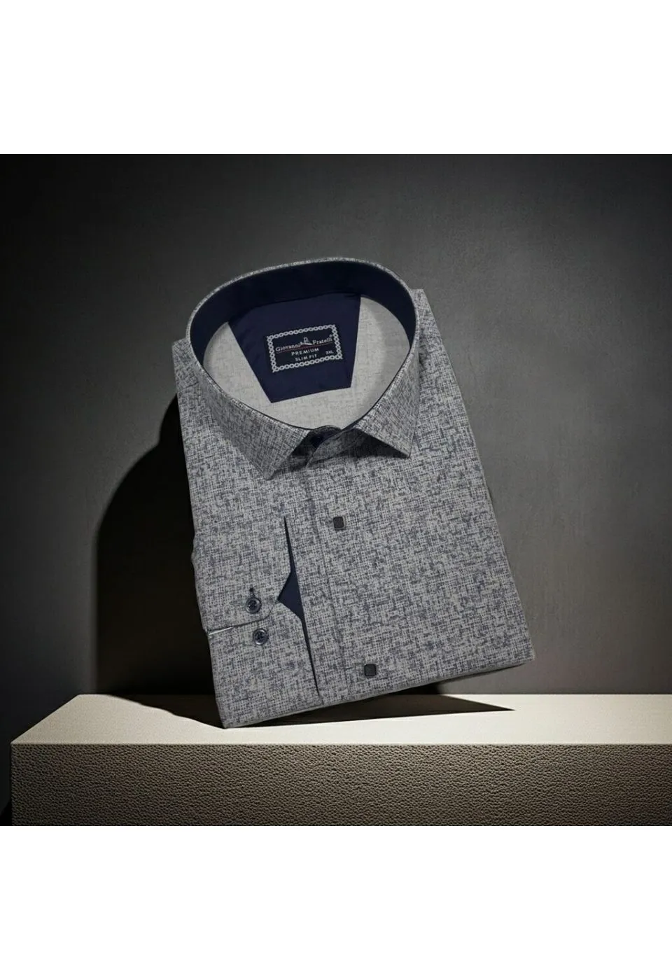 Büyük Beden Slim Fit Uzun Kol Desenli Erkek Gömlek 4GMK315113002 - Giovanni Fratelli