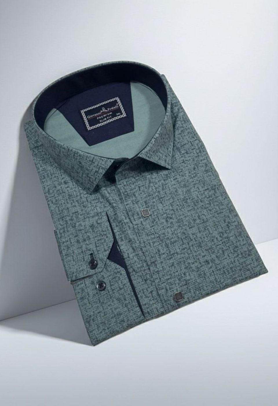 Büyük Beden Slim Fit Uzun Kol Desenli Erkek Gömlek 4GMK315113003