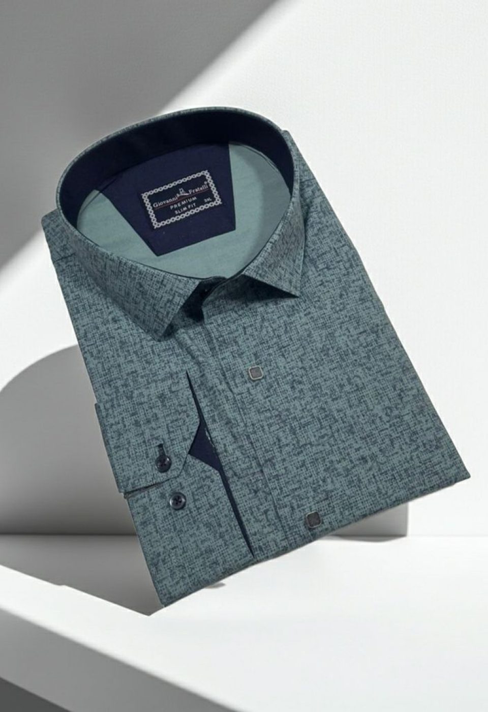 5113 BT CR 003 Büyük Beden Slim Fit Uzun Kol Desenli Erkek Gömlek 4GMK315113003 - Giovanni Fratelli
