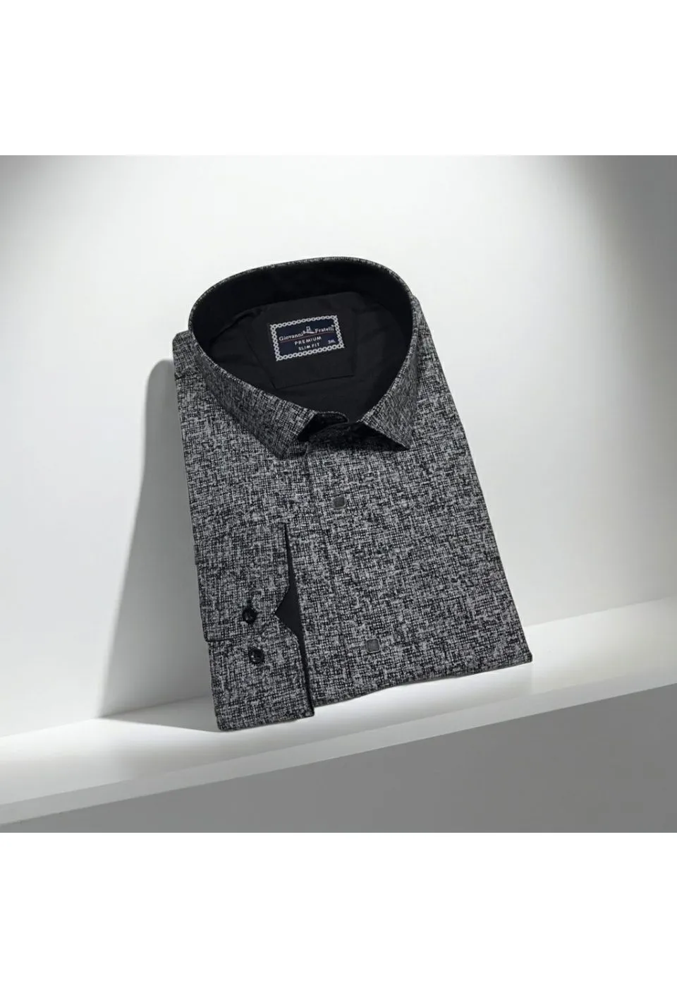 Büyük Beden Slim Fit Uzun Kol Desenli Erkek Gömlek 4GMK315113005 - Giovanni Fratelli