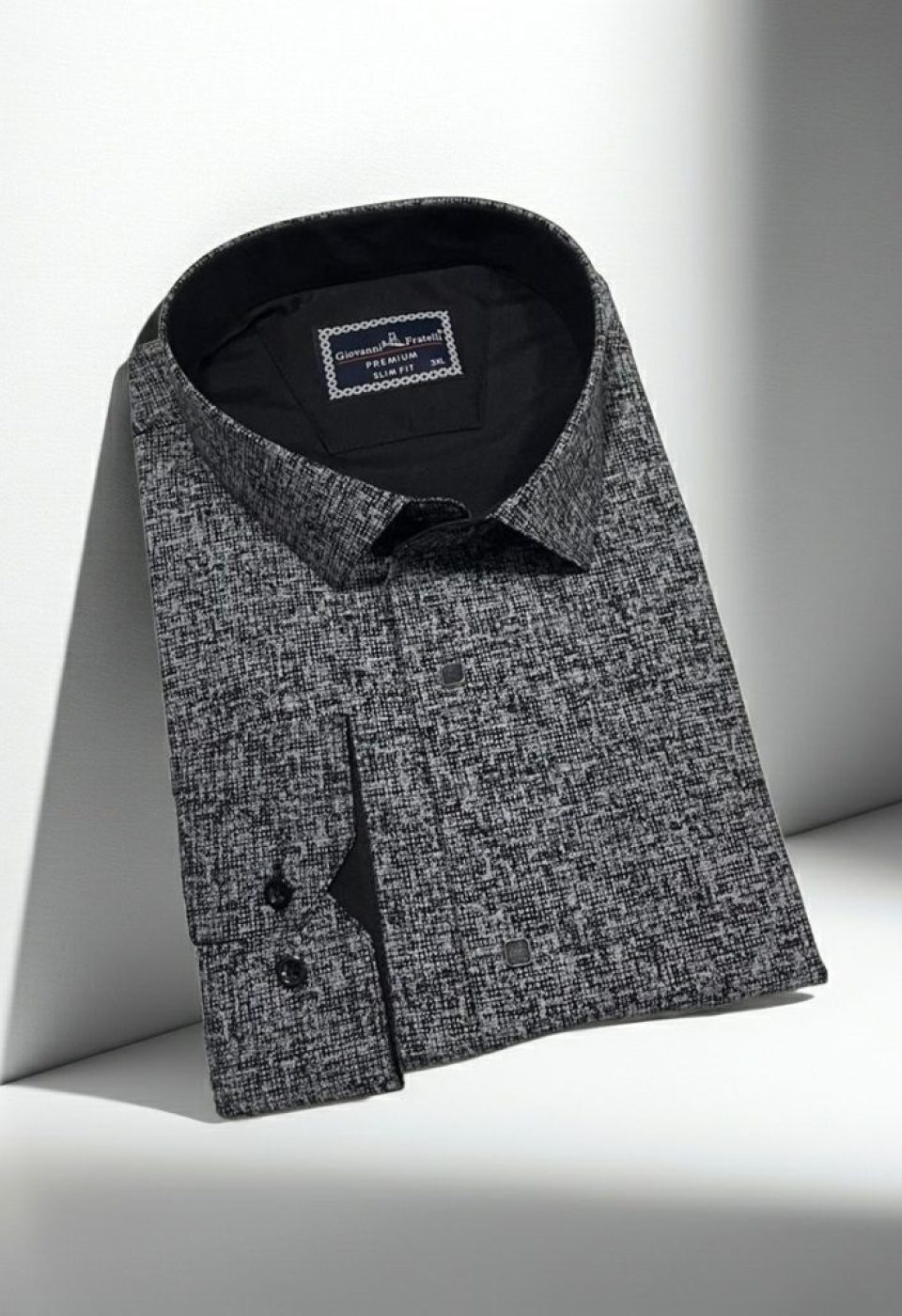 5113 BT CR 005 Büyük Beden Slim Fit Uzun Kol Desenli Erkek Gömlek 4GMK315113005 - Giovanni Fratelli