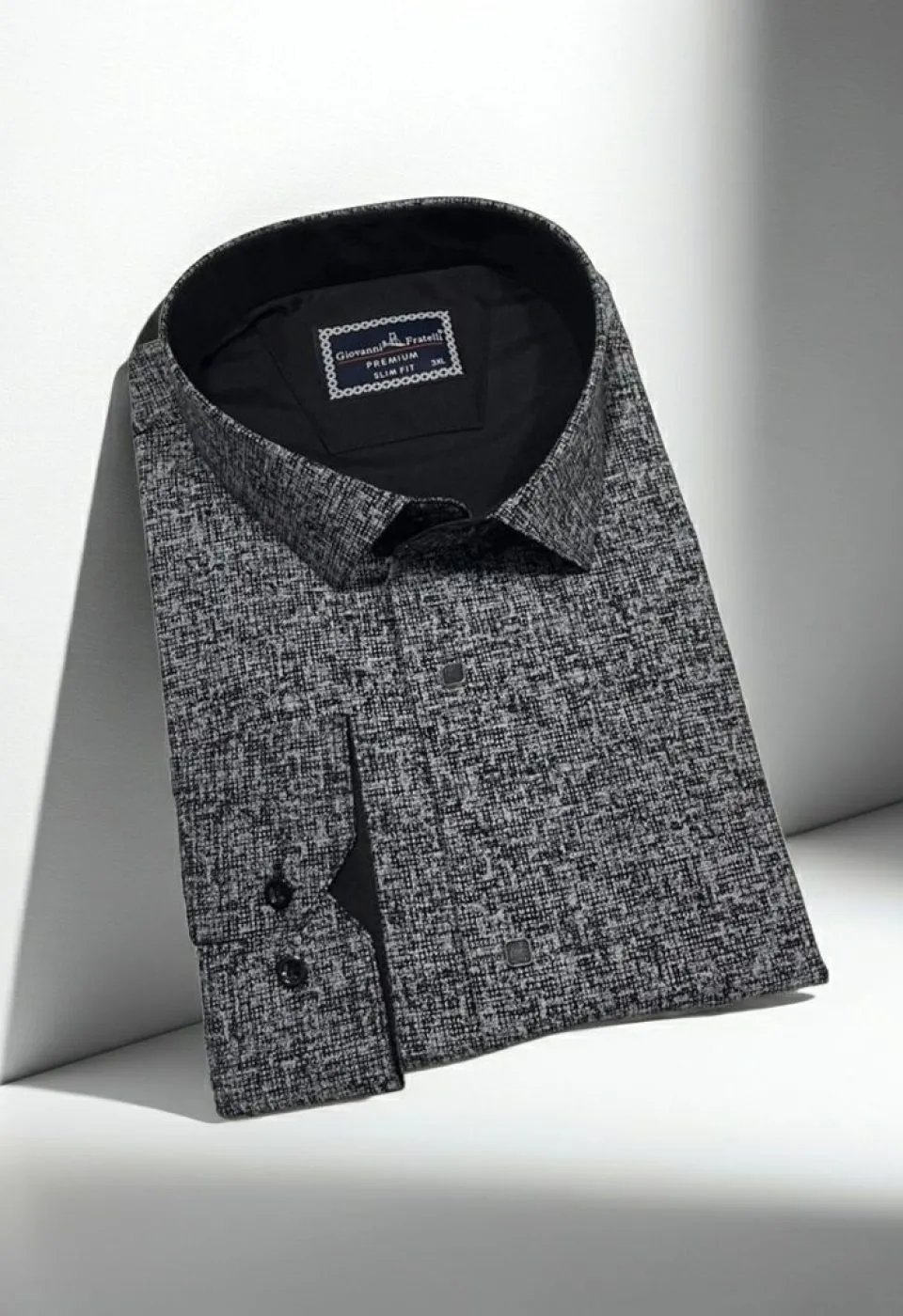 Büyük Beden Slim Fit Uzun Kol Desenli Erkek Gömlek 4GMK315113005 - Giovanni Fratelli