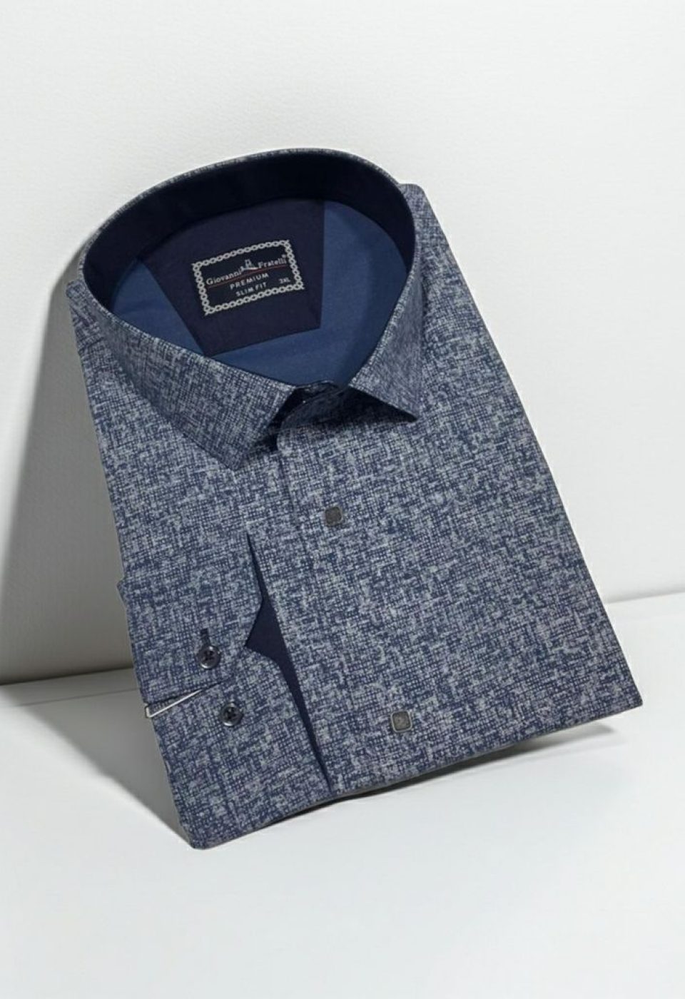 Büyük Beden Slim Fit Uzun Kol Desenli Erkek Gömlek 4GMK315113006