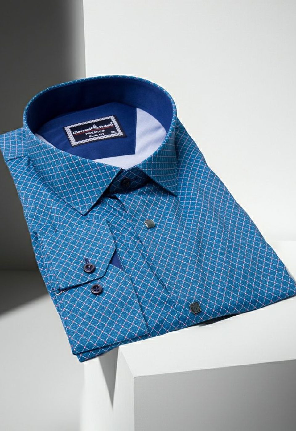 Büyük Beden Slim Fit Uzun Kol Desenli Dijital Baskılı Erkek Gömlek 4GMK316001002