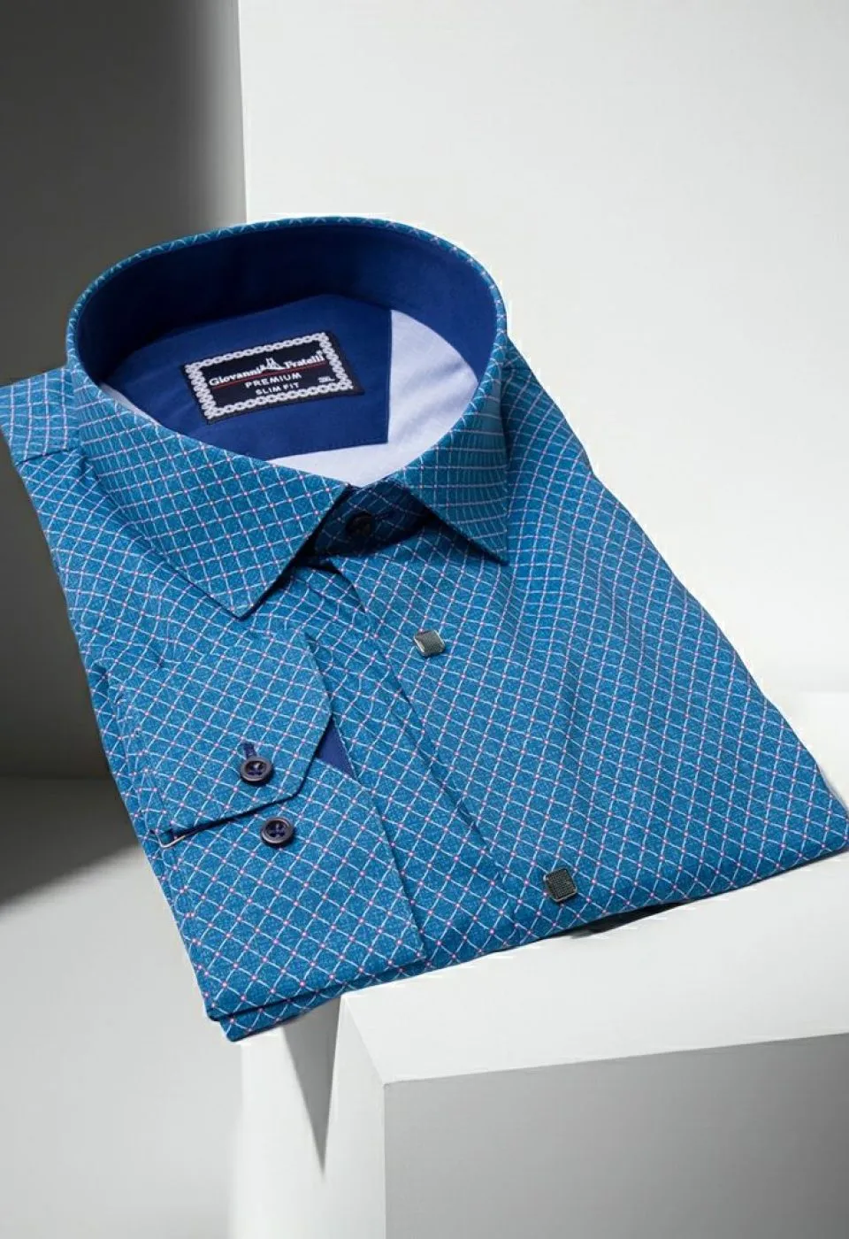 Büyük Beden Slim Fit Uzun Kol Desenli Dijital Baskılı Erkek Gömlek 4GMK316001002