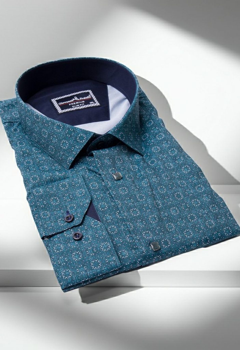 Büyük Beden Slim Fit Uzun Kol Desenli Dijital Baskılı Erkek Gömlek 4GMK316001005 - Giovanni Fratelli