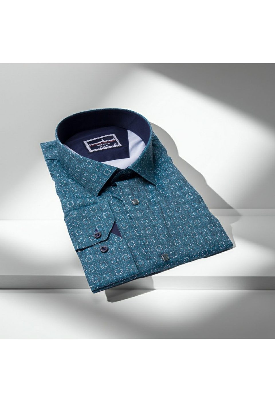 Büyük Beden Slim Fit Uzun Kol Desenli Dijital Baskılı Erkek Gömlek 4GMK316001005 - Giovanni Fratelli