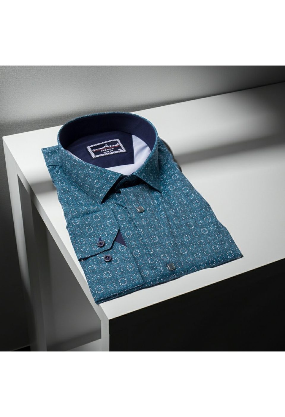 Büyük Beden Slim Fit Uzun Kol Desenli Dijital Baskılı Erkek Gömlek 4GMK316001005 - Giovanni Fratelli