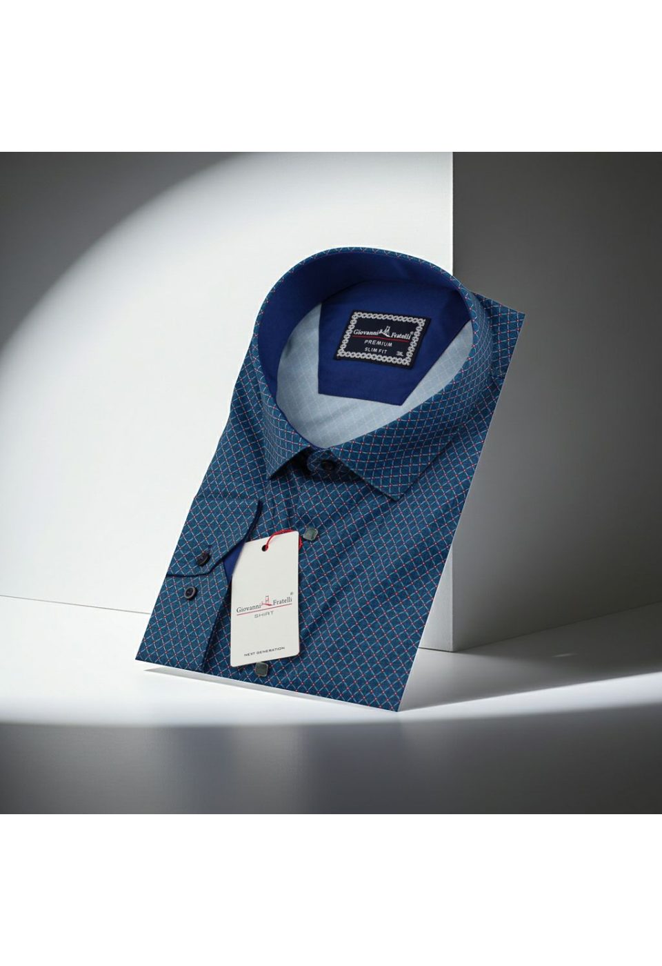Büyük Beden Slim Fit Uzun Kol Desenli Dijital Baskılı Erkek Gömlek 4GMK316001006 - Giovanni Fratelli