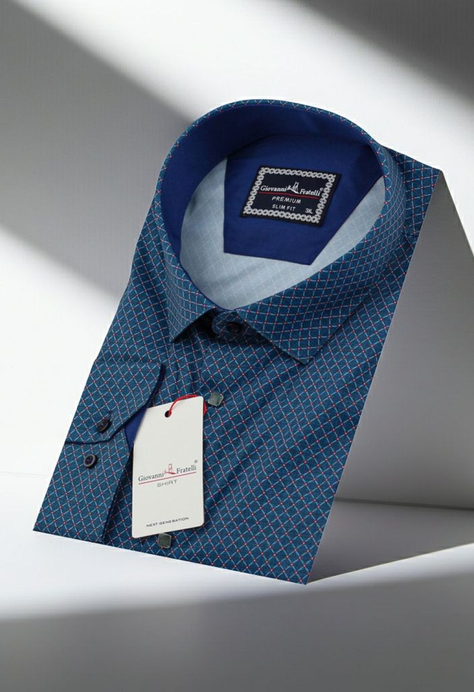 Büyük Beden Slim Fit Uzun Kol Desenli Dijital Baskılı Erkek Gömlek 4GMK316001006