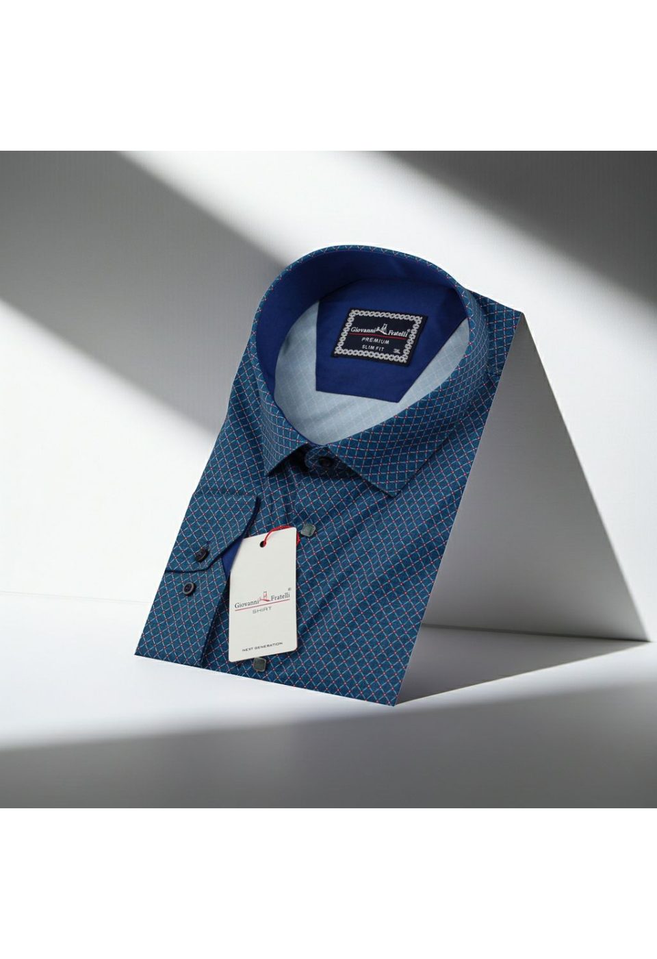 Büyük Beden Slim Fit Uzun Kol Desenli Dijital Baskılı Erkek Gömlek 4GMK316001006 - Giovanni Fratelli