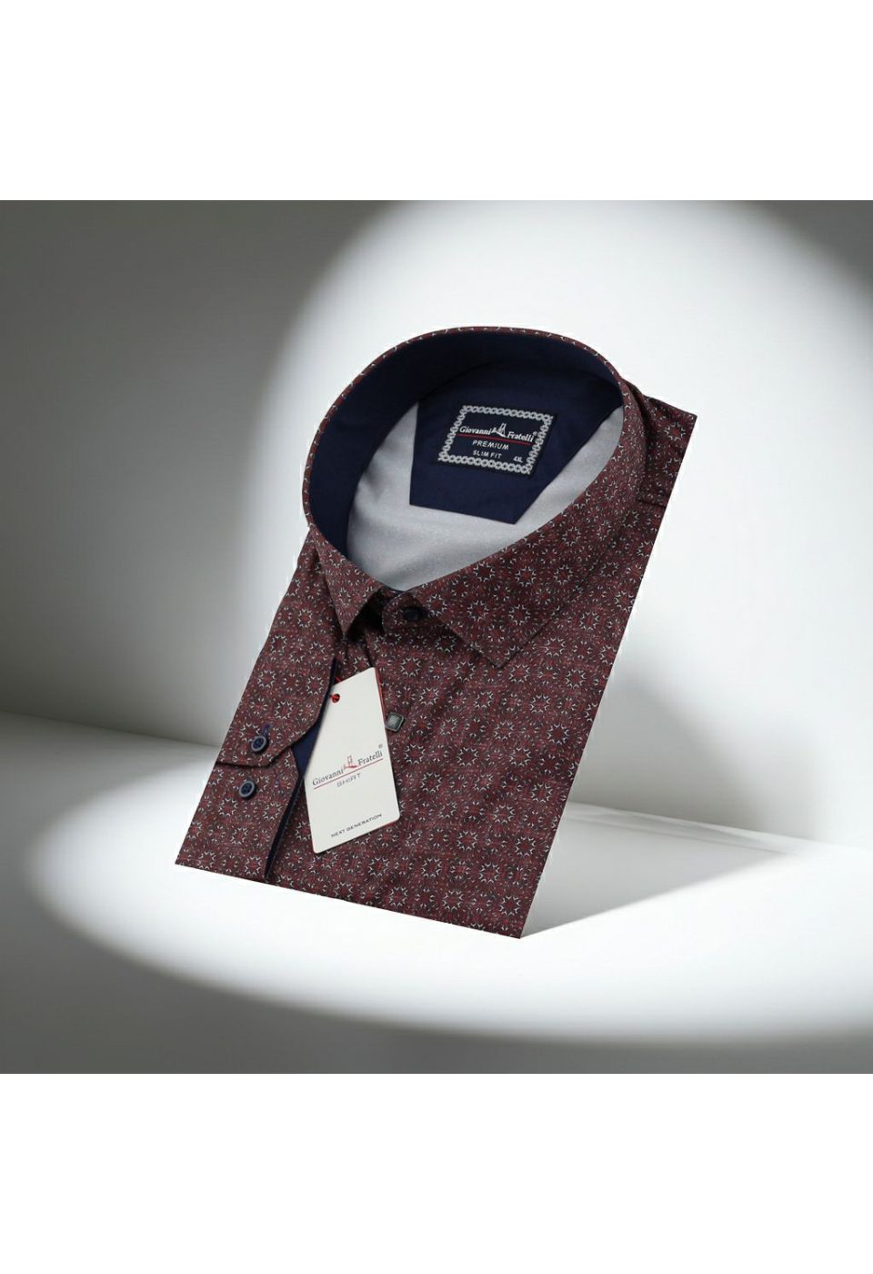 Büyük Beden Slim Fit Uzun Kol Desenli Dijital Baskılı Erkek Gömlek 4GMK316001016 - Giovanni Fratelli