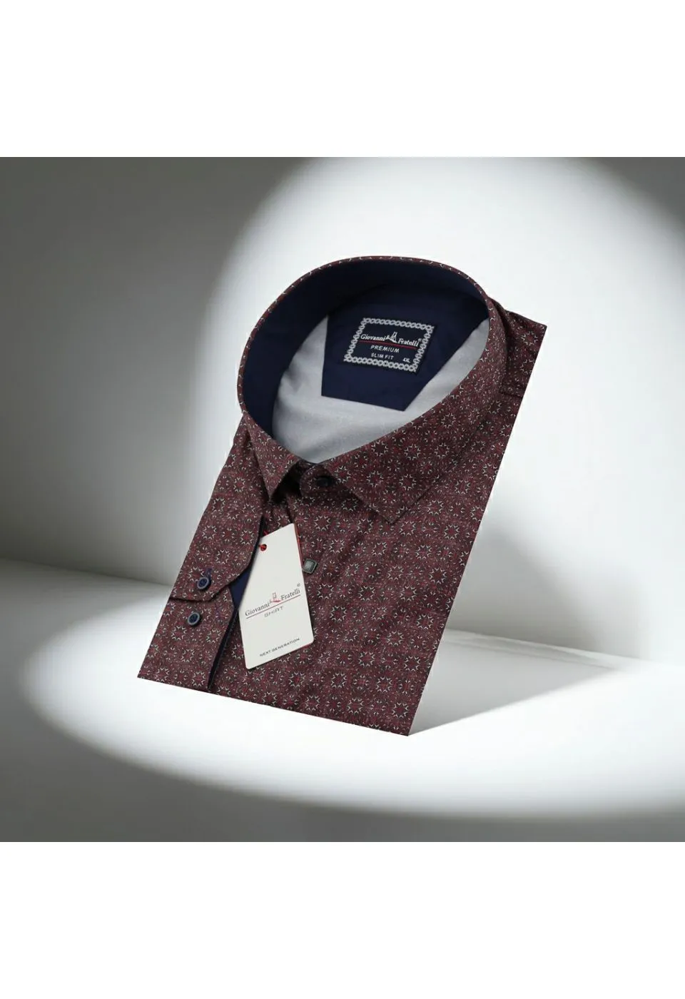 Büyük Beden Slim Fit Uzun Kol Desenli Dijital Baskılı Erkek Gömlek 4GMK316001016 - Giovanni Fratelli