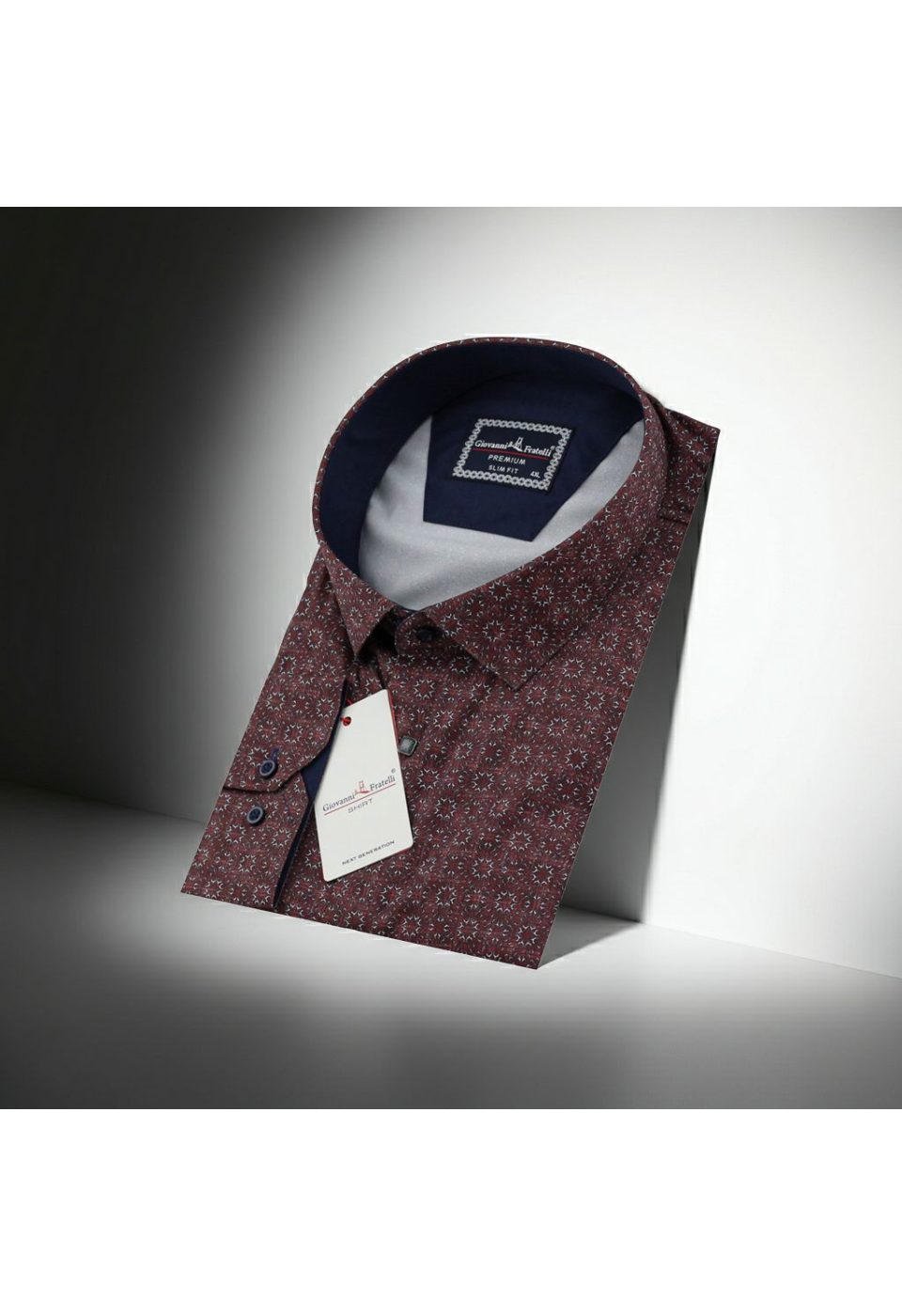 Büyük Beden Slim Fit Uzun Kol Desenli Dijital Baskılı Erkek Gömlek 4GMK316001016 - Giovanni Fratelli