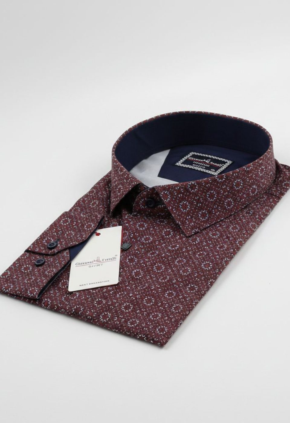 Büyük Beden Slim Fit Uzun Kol Desenli Dijital Baskılı Erkek Gömlek 4GMK316001016 - Giovanni Fratelli