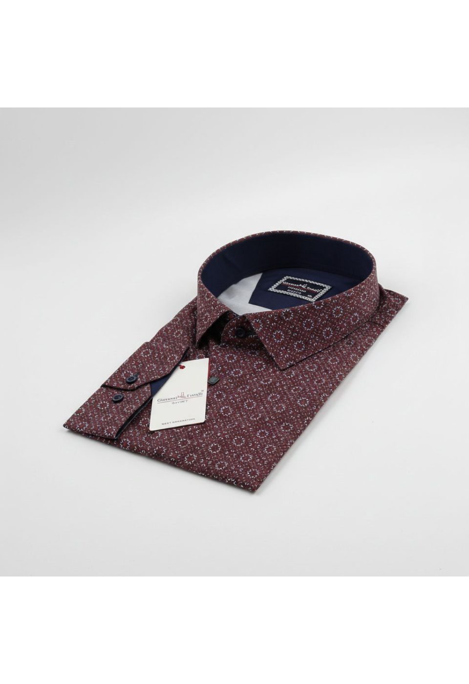 Büyük Beden Slim Fit Uzun Kol Desenli Dijital Baskılı Erkek Gömlek 4GMK316001016 - Giovanni Fratelli
