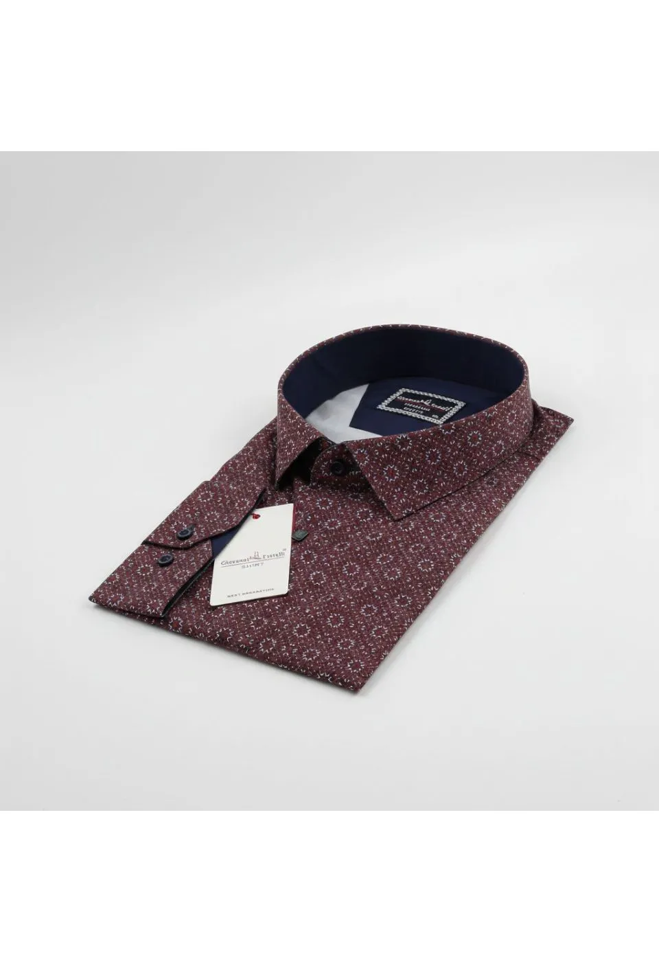 Büyük Beden Slim Fit Uzun Kol Desenli Dijital Baskılı Erkek Gömlek 4GMK316001016 - Giovanni Fratelli
