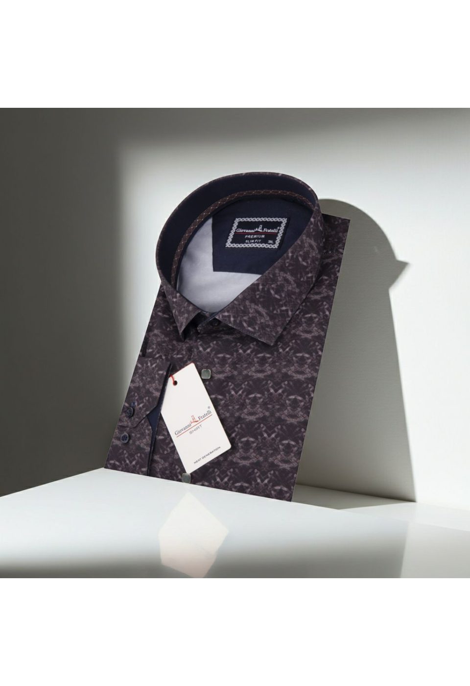 Büyük Beden Slim Fit Uzun Kol Desenli Dijital Baskılı Erkek Gömlek 4GMK316002001 - Giovanni Fratelli