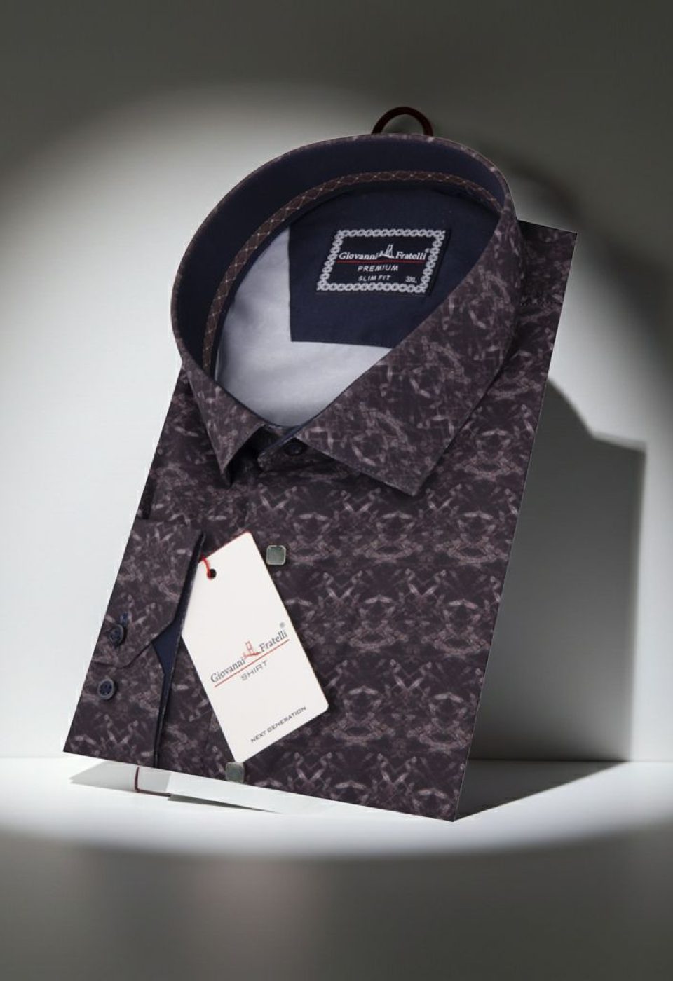 Büyük Beden Slim Fit Uzun Kol Desenli Dijital Baskılı Erkek Gömlek 4GMK316002001 - Giovanni Fratelli