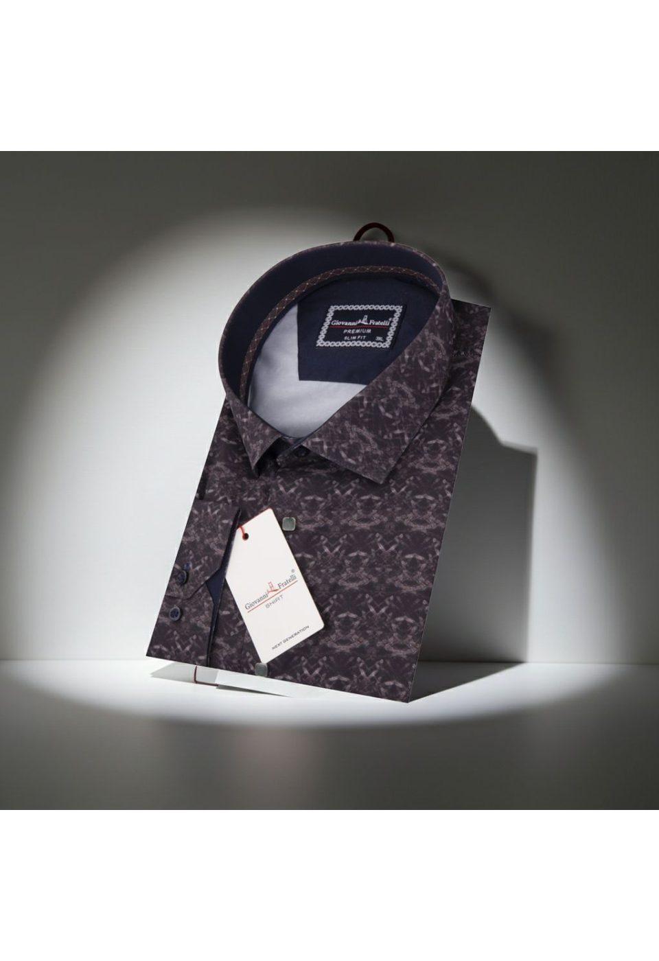 Büyük Beden Slim Fit Uzun Kol Desenli Dijital Baskılı Erkek Gömlek 4GMK316002001 - Giovanni Fratelli