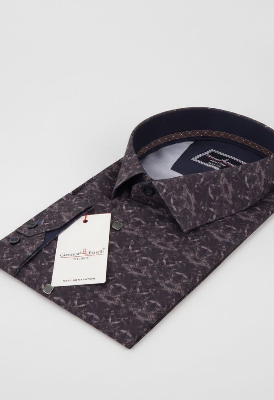 Büyük Beden Slim Fit Uzun Kol Desenli Dijital Baskılı Erkek Gömlek 4GMK316002001 - Giovanni Fratelli