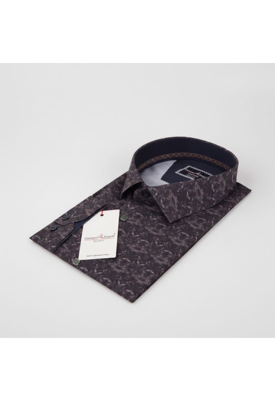 Büyük Beden Slim Fit Uzun Kol Desenli Dijital Baskılı Erkek Gömlek 4GMK316002001 - Giovanni Fratelli