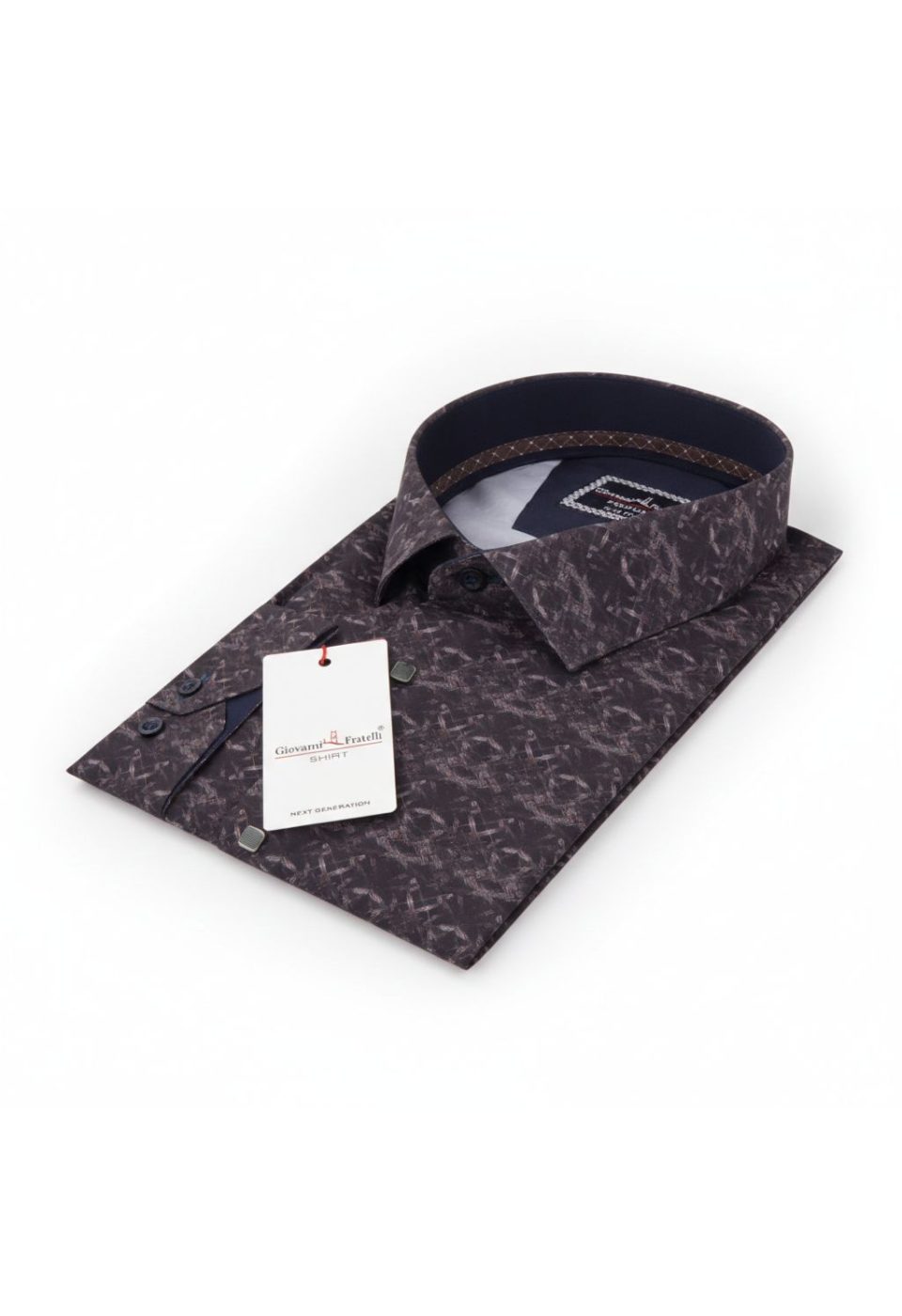 Büyük Beden Slim Fit Uzun Kol Desenli Dijital Baskılı Erkek Gömlek 4GMK316002001 - Giovanni Fratelli