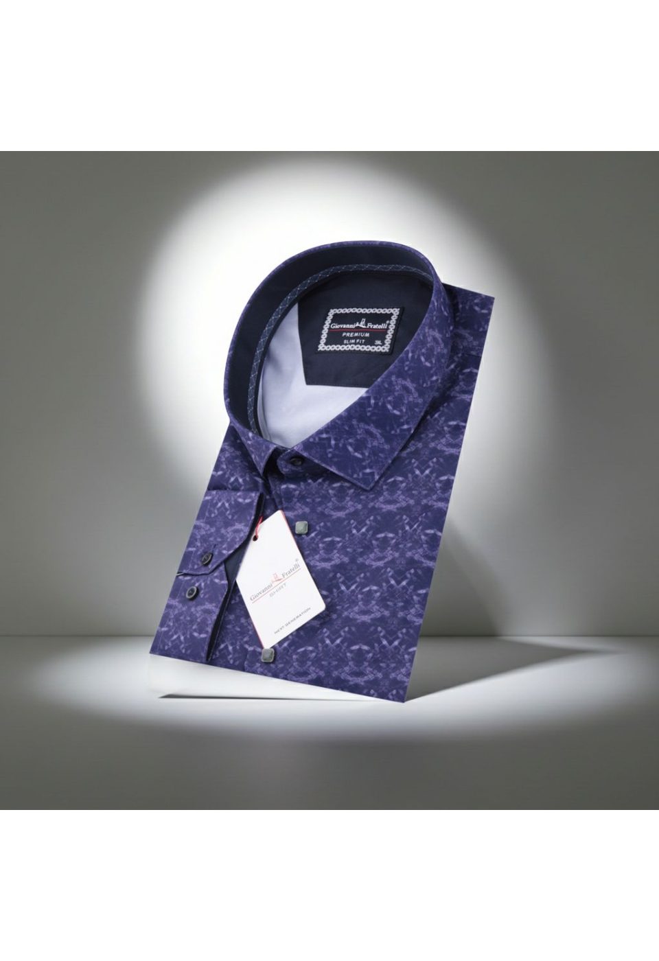 Büyük Beden Slim Fit Uzun Kol Desenli Dijital Baskılı Erkek Gömlek 4GMK316002002 - Giovanni Fratelli