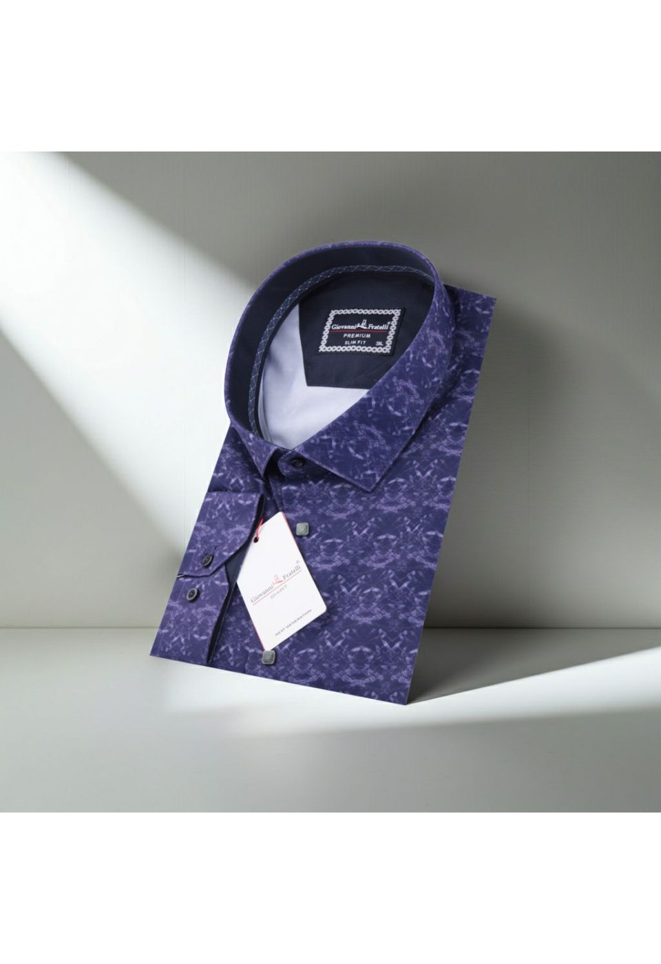 Büyük Beden Slim Fit Uzun Kol Desenli Dijital Baskılı Erkek Gömlek 4GMK316002002 - Giovanni Fratelli