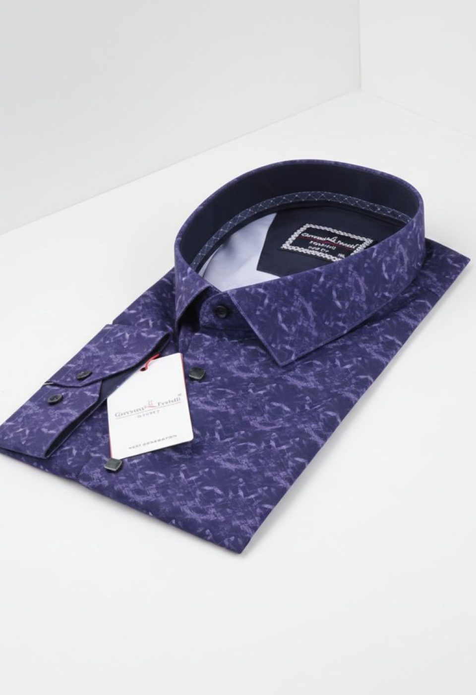 Büyük Beden Slim Fit Uzun Kol Desenli Dijital Baskılı Erkek Gömlek 4GMK316002002 - Giovanni Fratelli