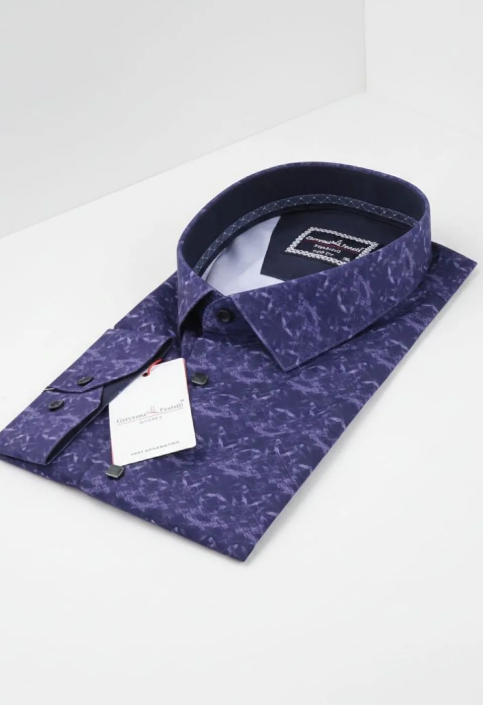 Büyük Beden Slim Fit Uzun Kol Desenli Dijital Baskılı Erkek Gömlek 4GMK316002002 - Giovanni Fratelli