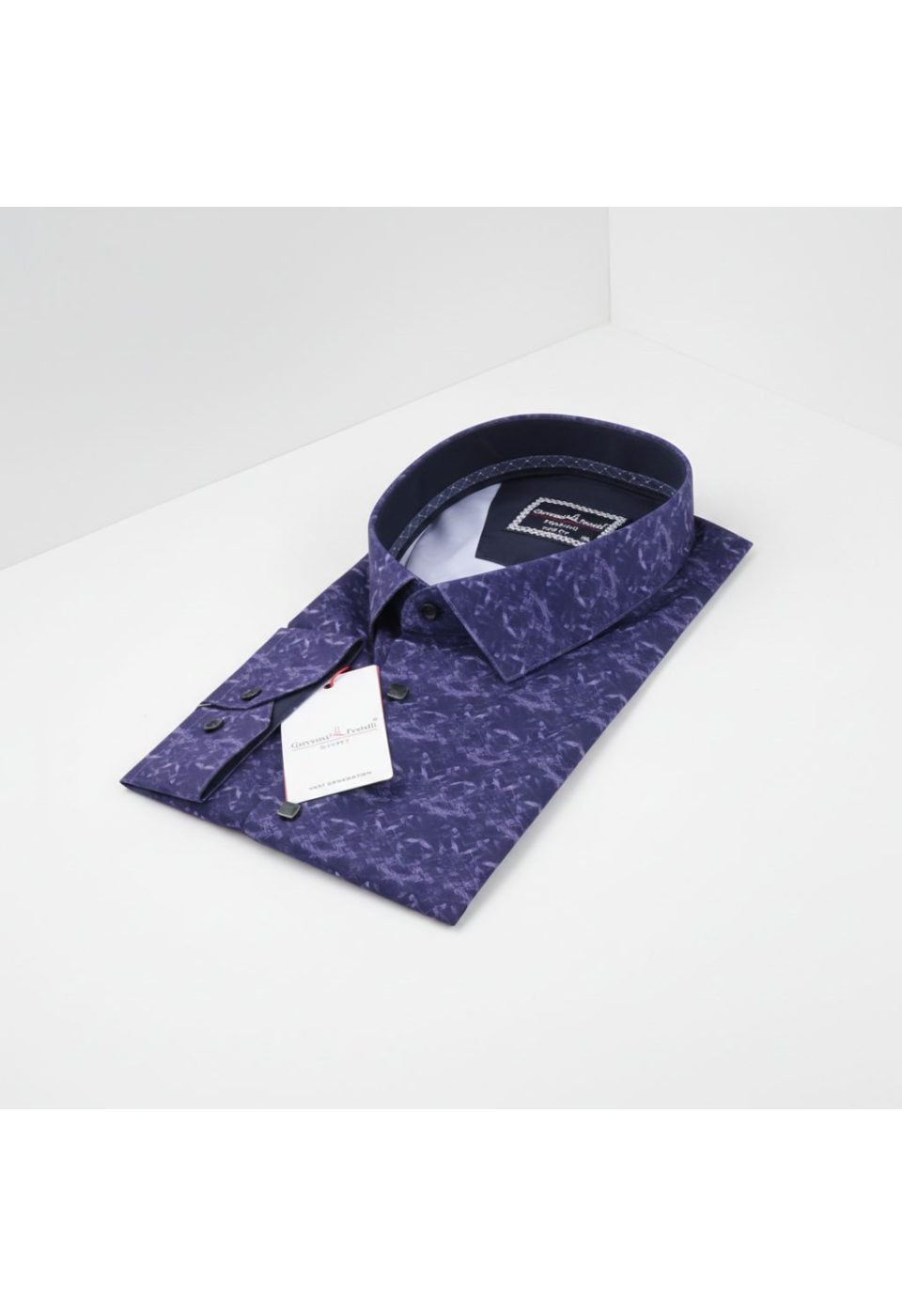 Büyük Beden Slim Fit Uzun Kol Desenli Dijital Baskılı Erkek Gömlek 4GMK316002002 - Giovanni Fratelli