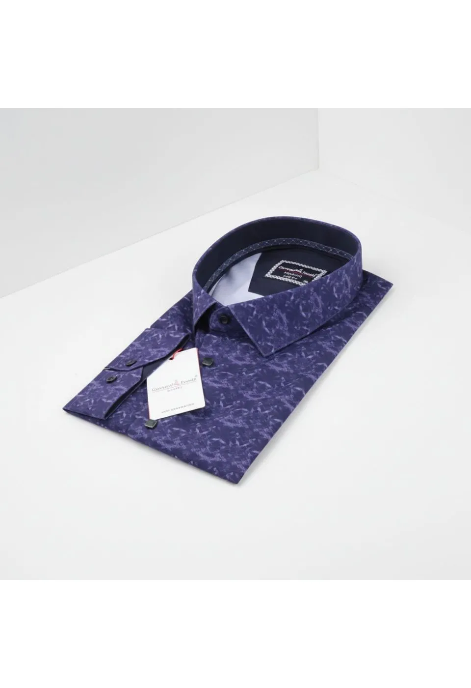 Büyük Beden Slim Fit Uzun Kol Desenli Dijital Baskılı Erkek Gömlek 4GMK316002002 - Giovanni Fratelli