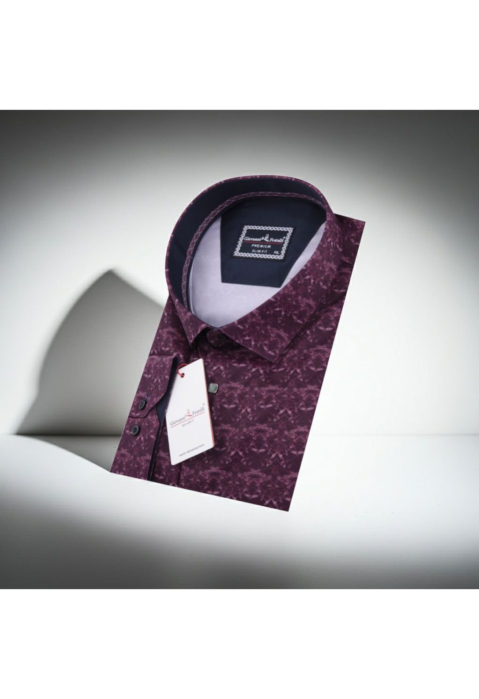 Büyük Beden Slim Fit Uzun Kol Desenli Dijital Baskılı Erkek Gömlek 4GMK316002003 - Giovanni Fratelli