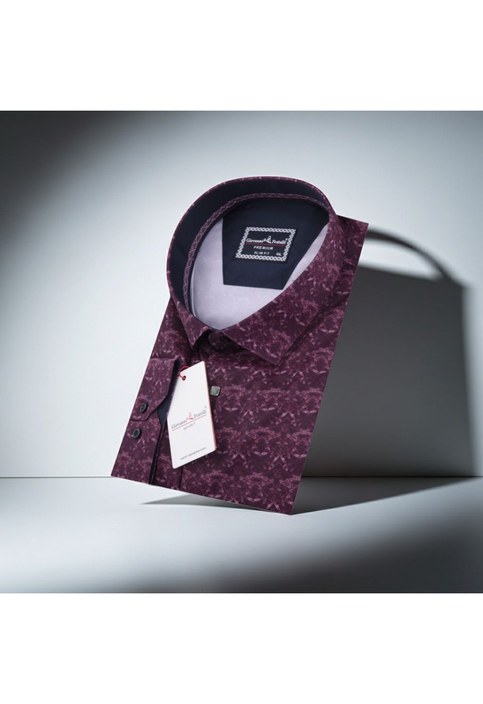 Büyük Beden Slim Fit Uzun Kol Desenli Dijital Baskılı Erkek Gömlek 4GMK316002003 - Giovanni Fratelli
